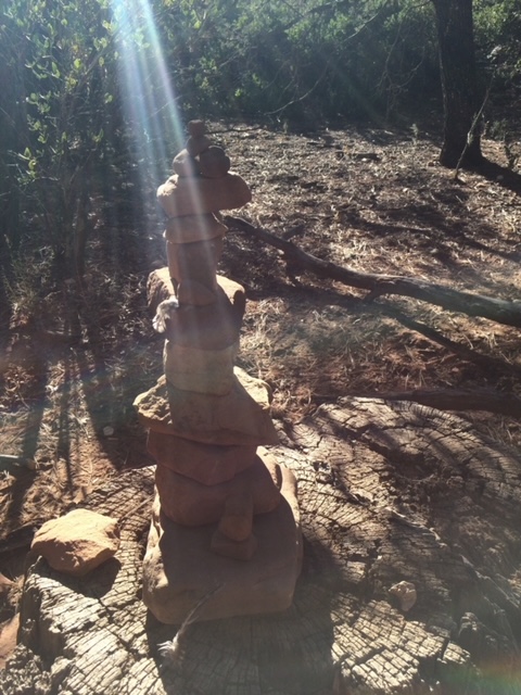 Light Shining on the Rock Cairn to show the vortex mystery