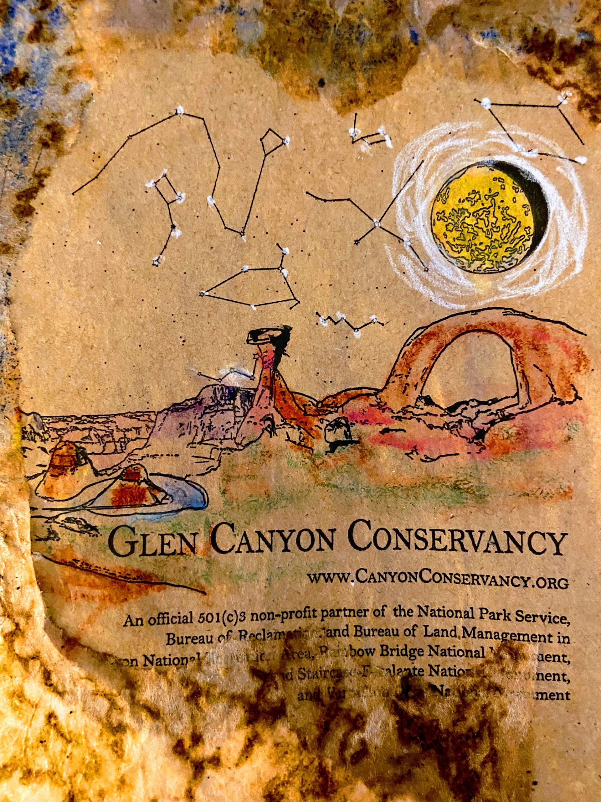 Mixed Media Collage of Glen Canyon Landmarks