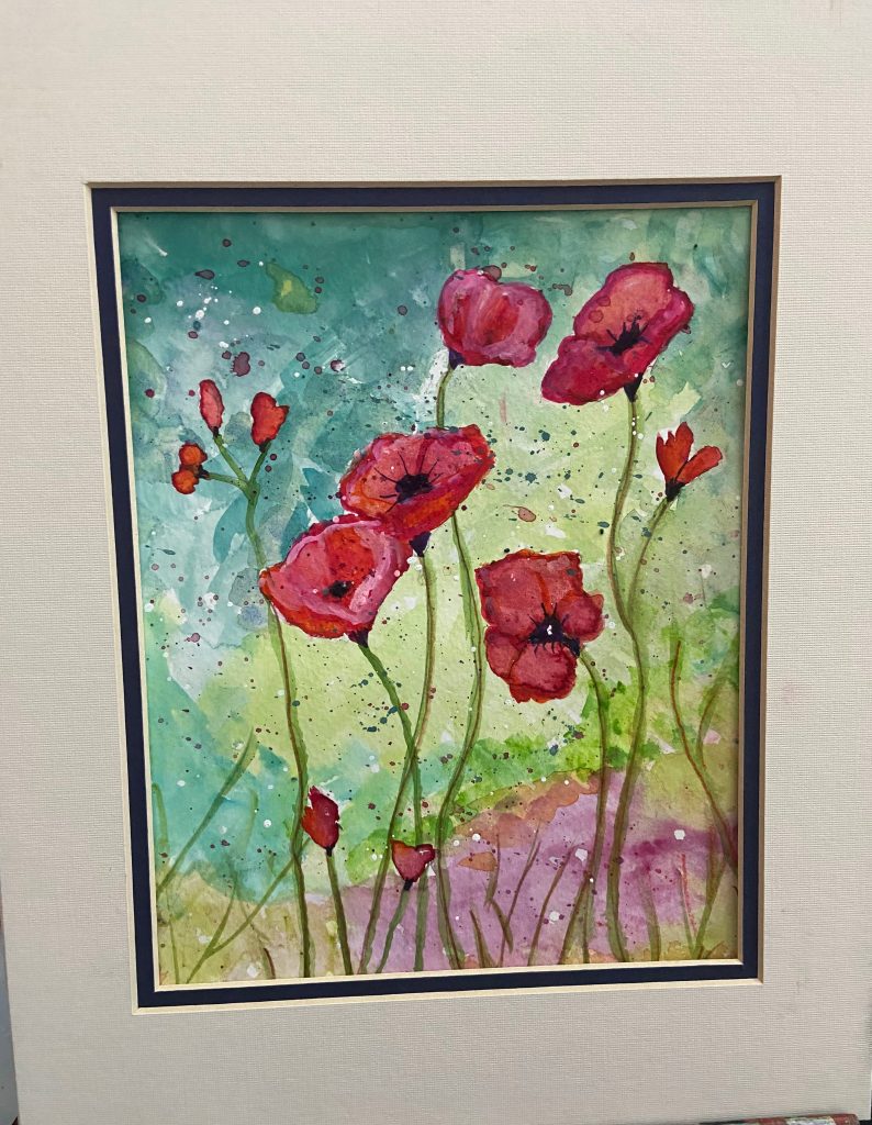 Fun Art Project painting of Watercolor Poppies