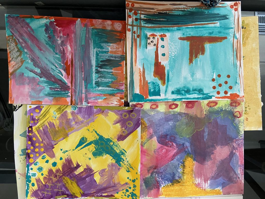 Various color study abstract paintings