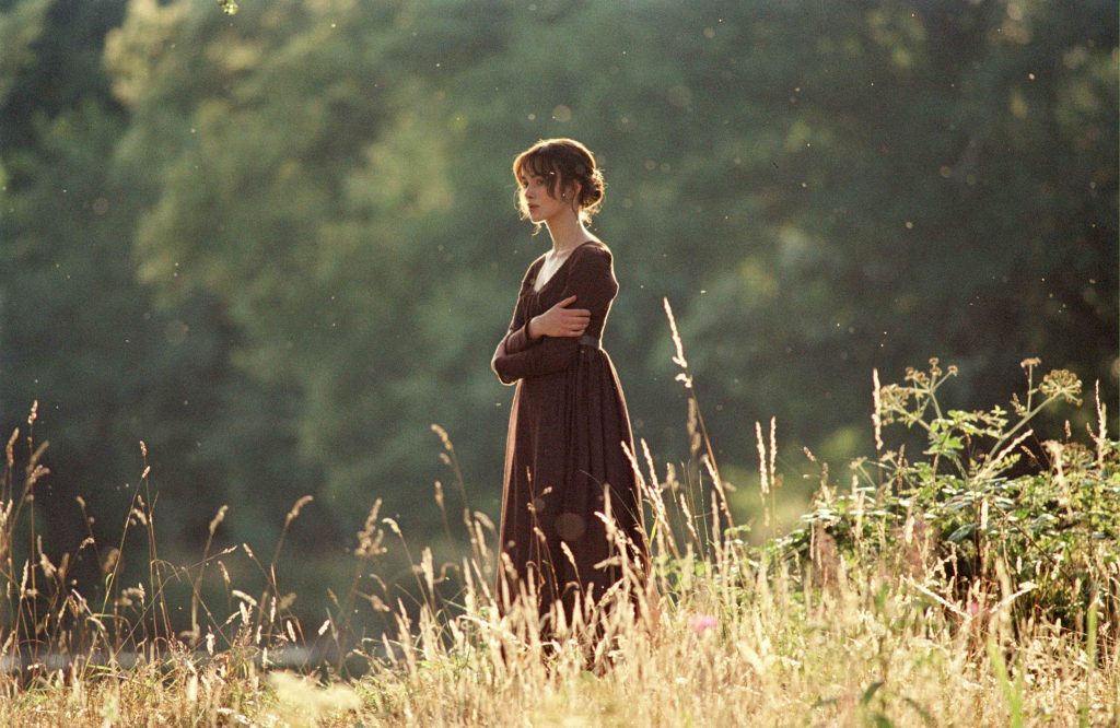 Photograph of Keira Knightley as Elizabeth Bennet in Pride and Prejudice.