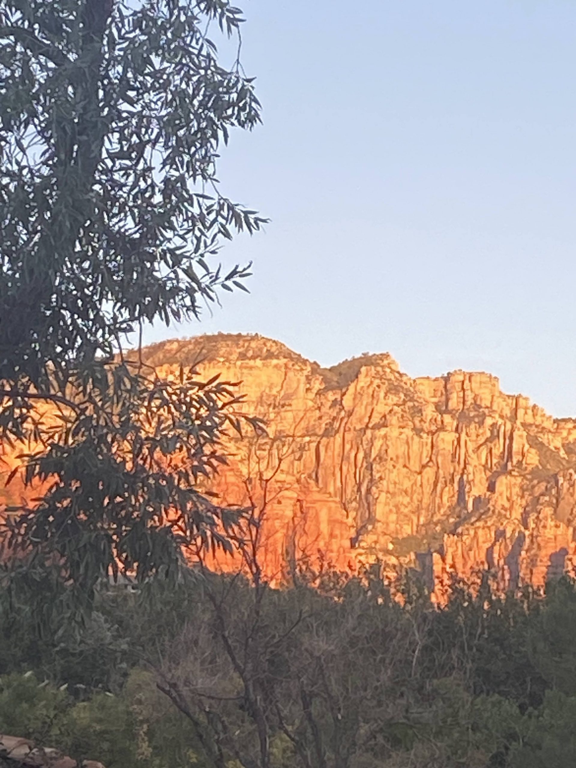 Photograph of the sun setting in Sedona, Arizona