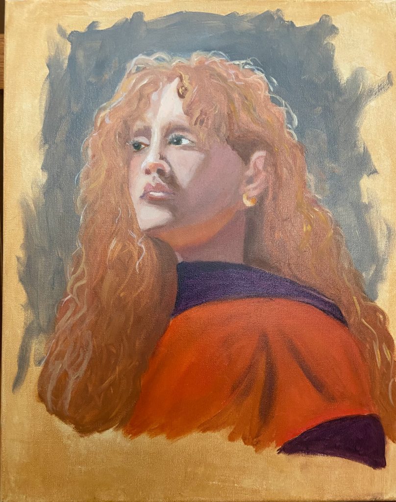 Portrait of a red haird woman