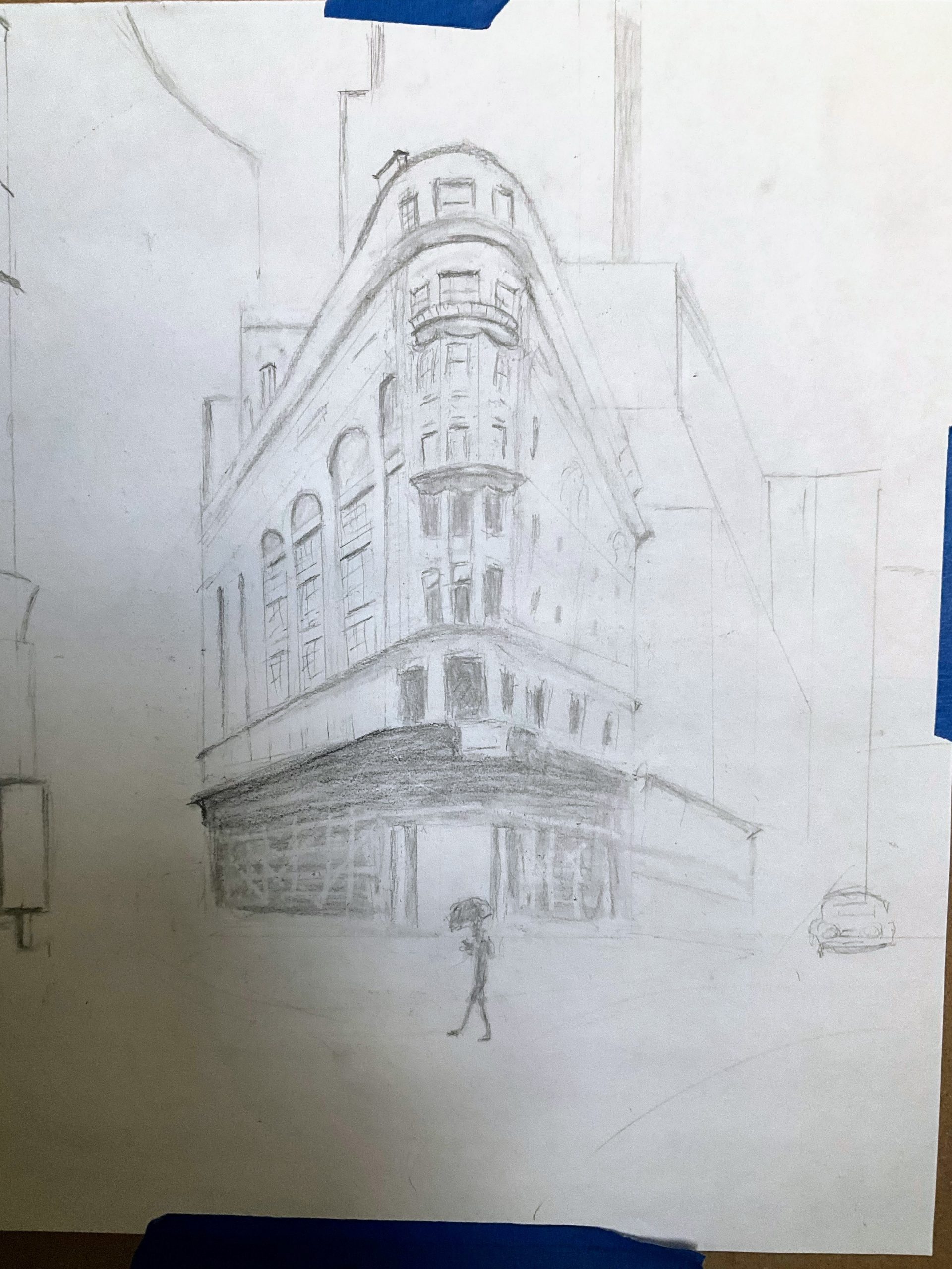 Pencils Sketch of the Flatiron Building in New York City
